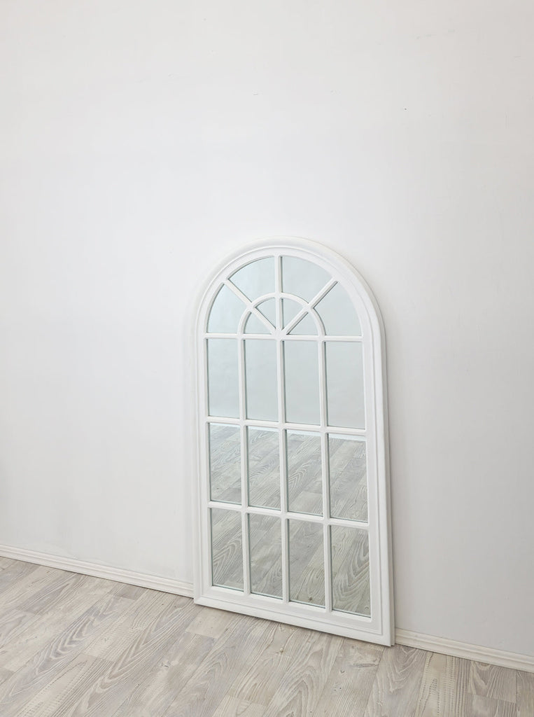 Lucette White Arch Panel Floor Mirror