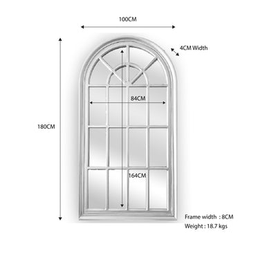 Lucette White Arch Panel Floor Mirror