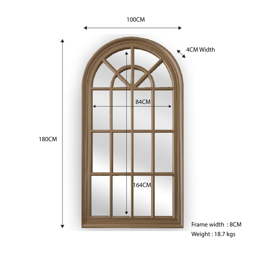 Lucette Wood Arch Panel Floor Mirror