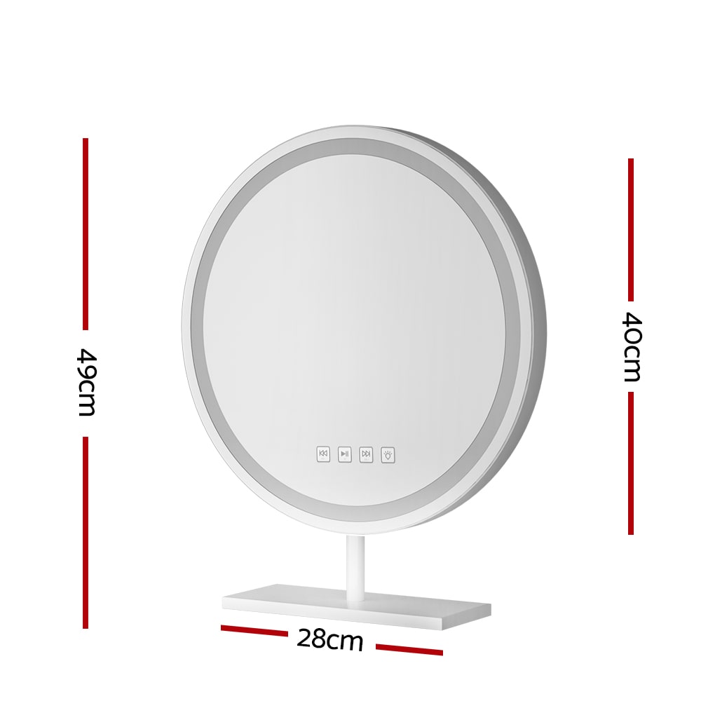 Luna Glow Bluetooth Round LED Makeup Mirror