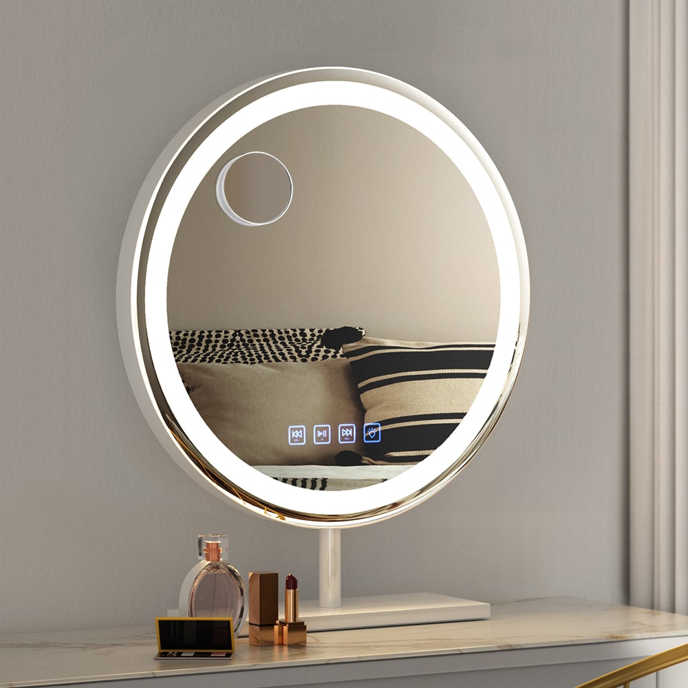 Luna Glow Bluetooth Round LED Makeup Mirror