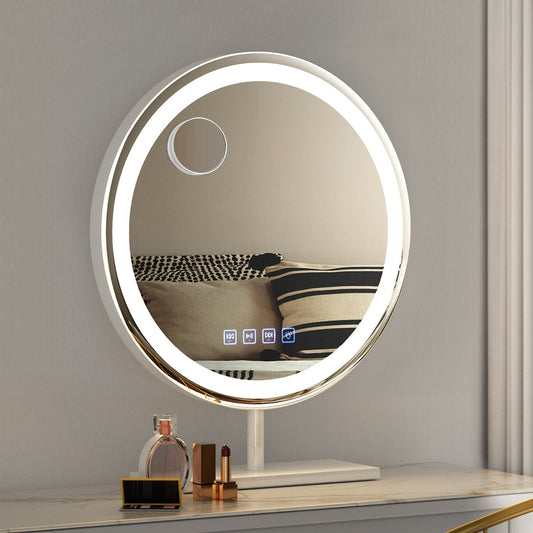 Luna Glow Bluetooth Round LED Makeup Mirror