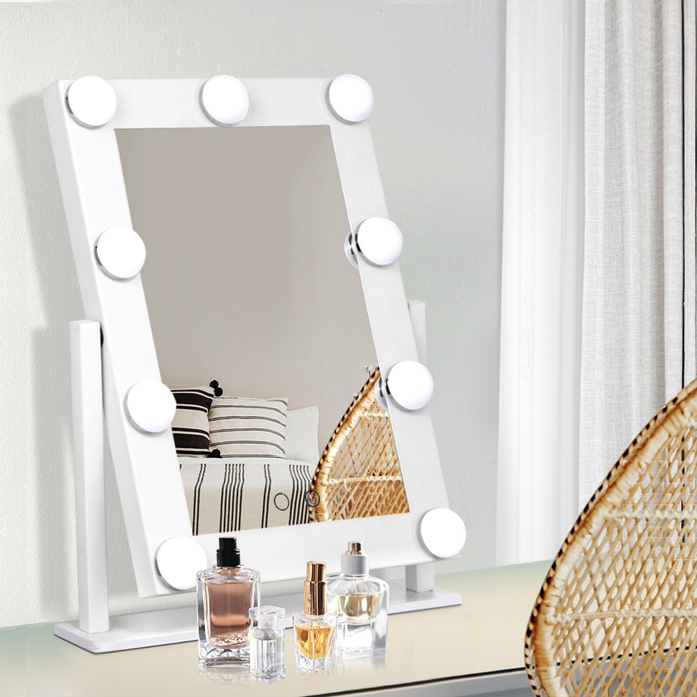 Embellir Hollywood LED Makeup Mirror With 9 Bulbs White 25x35cm