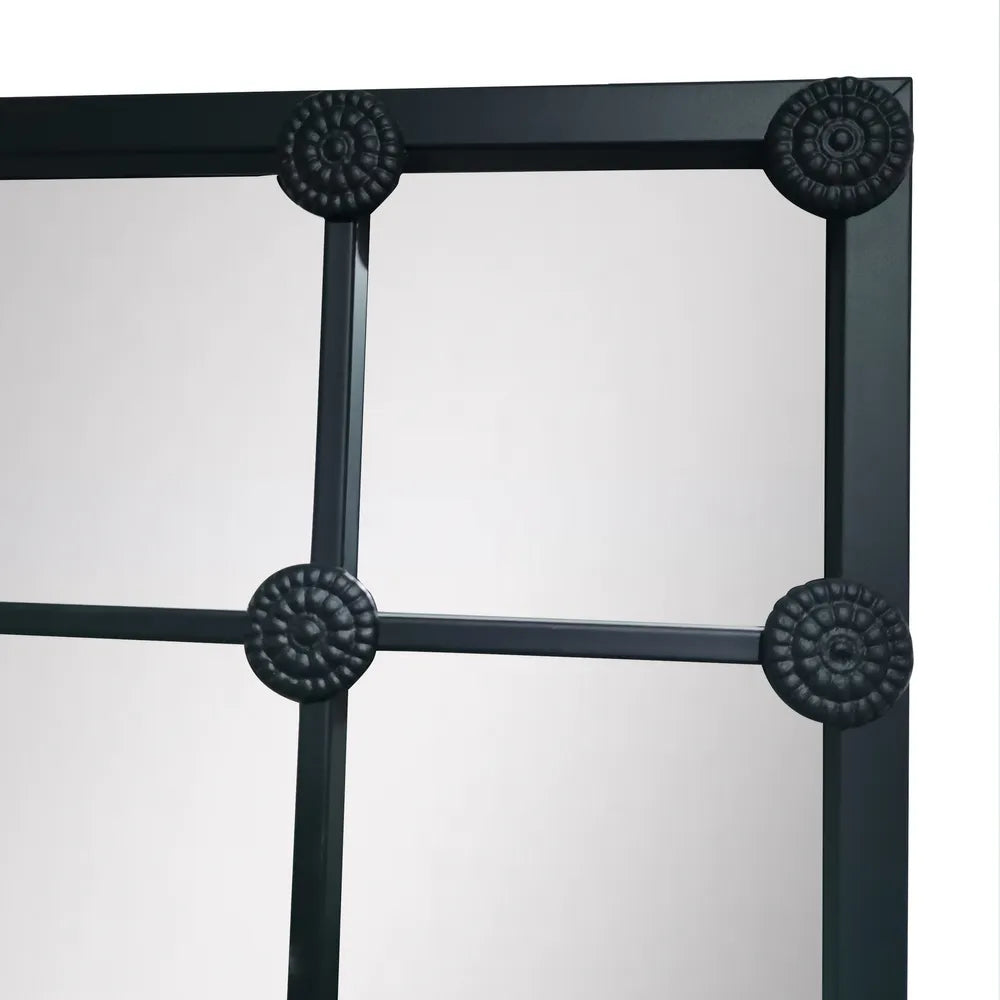 Madison Large Black Panel Floor Mirror