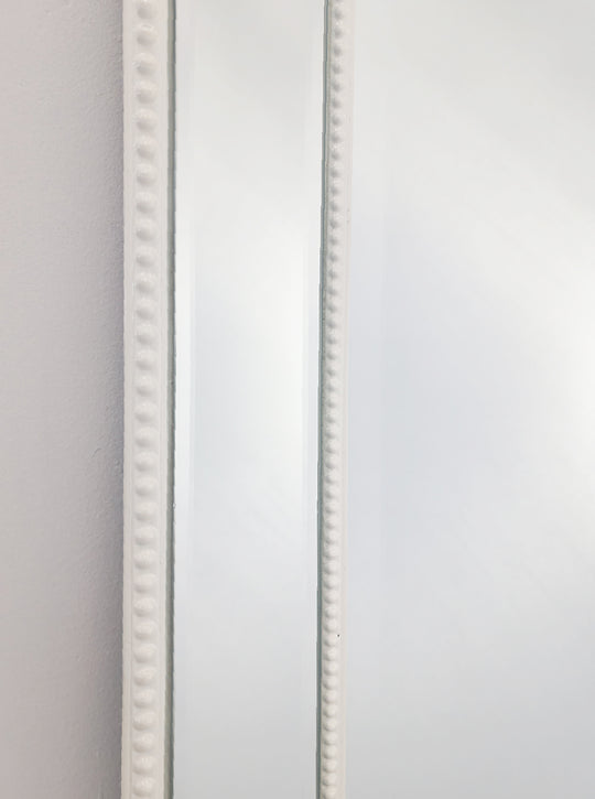 Melina Large White Beaded Floor Mirror