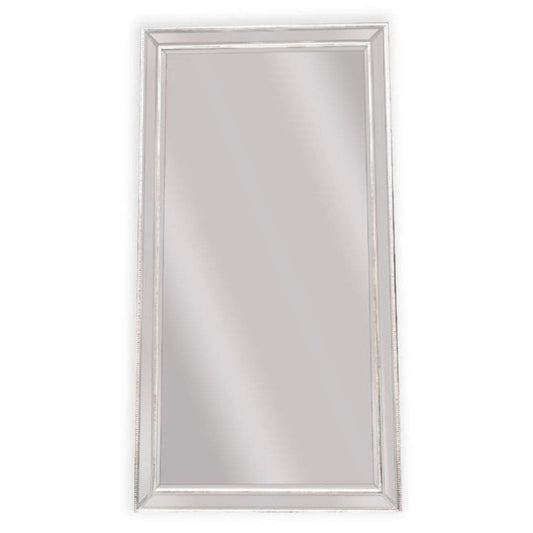 Melina Large White Beaded Floor Mirror