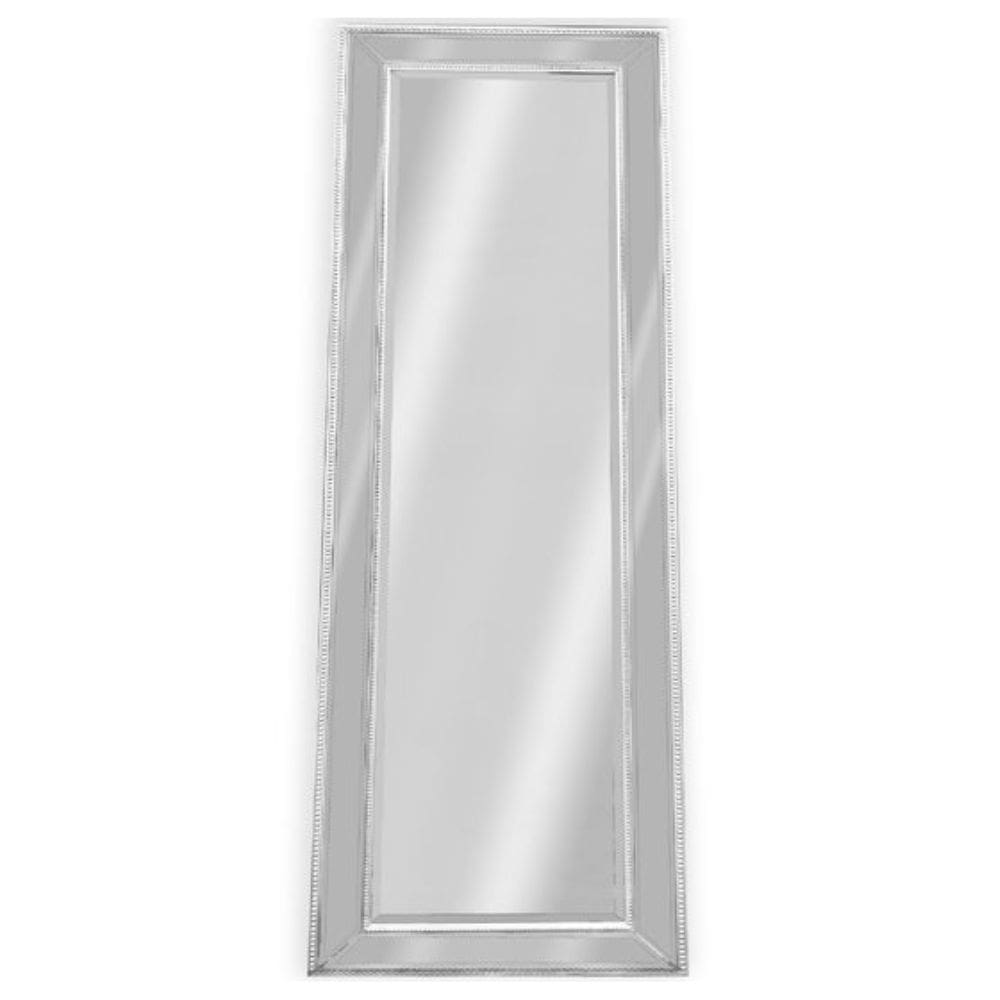 Melina White Beaded Floor Mirror