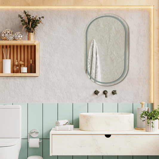 Mirya Black Strip Oval LED Mirror
