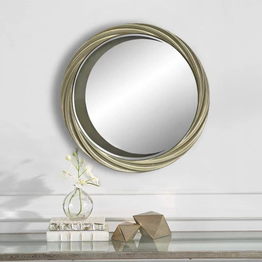 Myla Silver Antique Circle Mirror