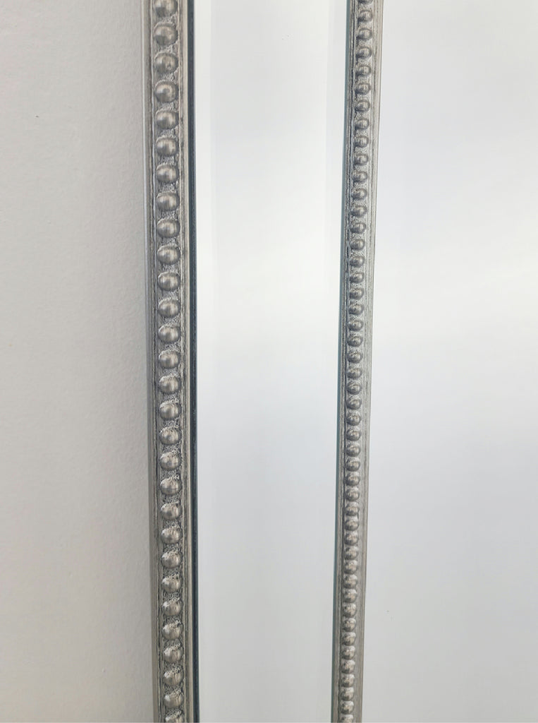 Noelle Slim Silver Beaded Full Length Mirror