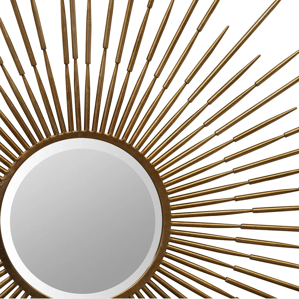 Sunburst Design Wall Mirror close up