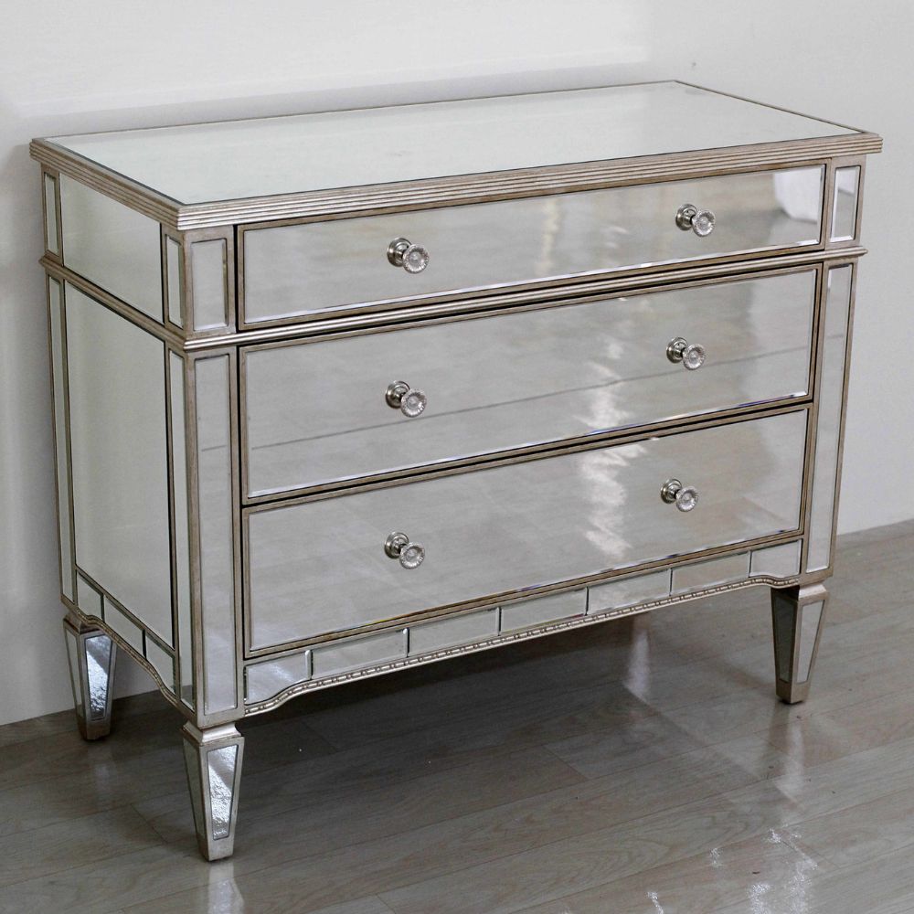 Nyla 3 Drawer Mirrored Chest