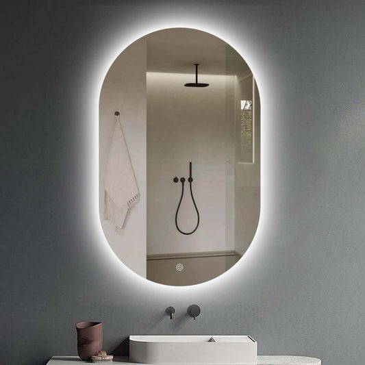 Olive Oval Backlit Bathroom Mirror