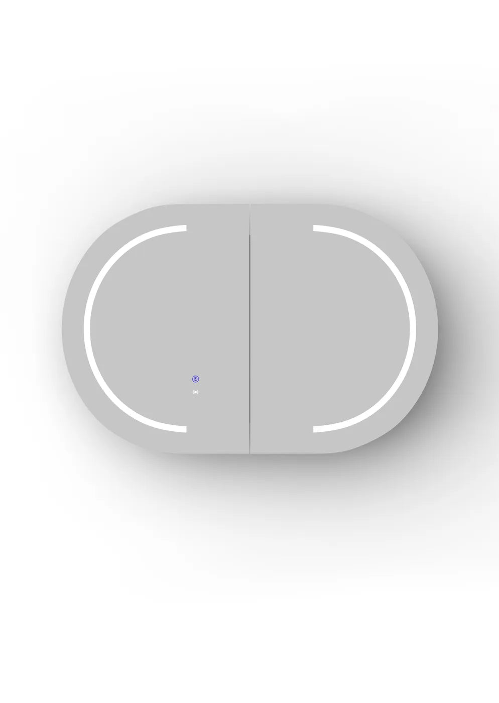 Zara 2 Door Oval LED Shaving Cabinet - Black