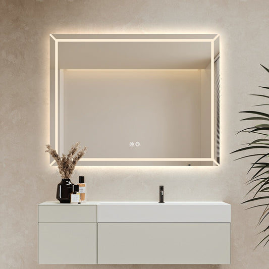 Pollux Rectangular Frosted LED Mirror