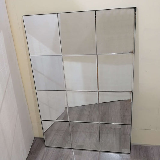 Pristine Frameless Grid Wall Mirror