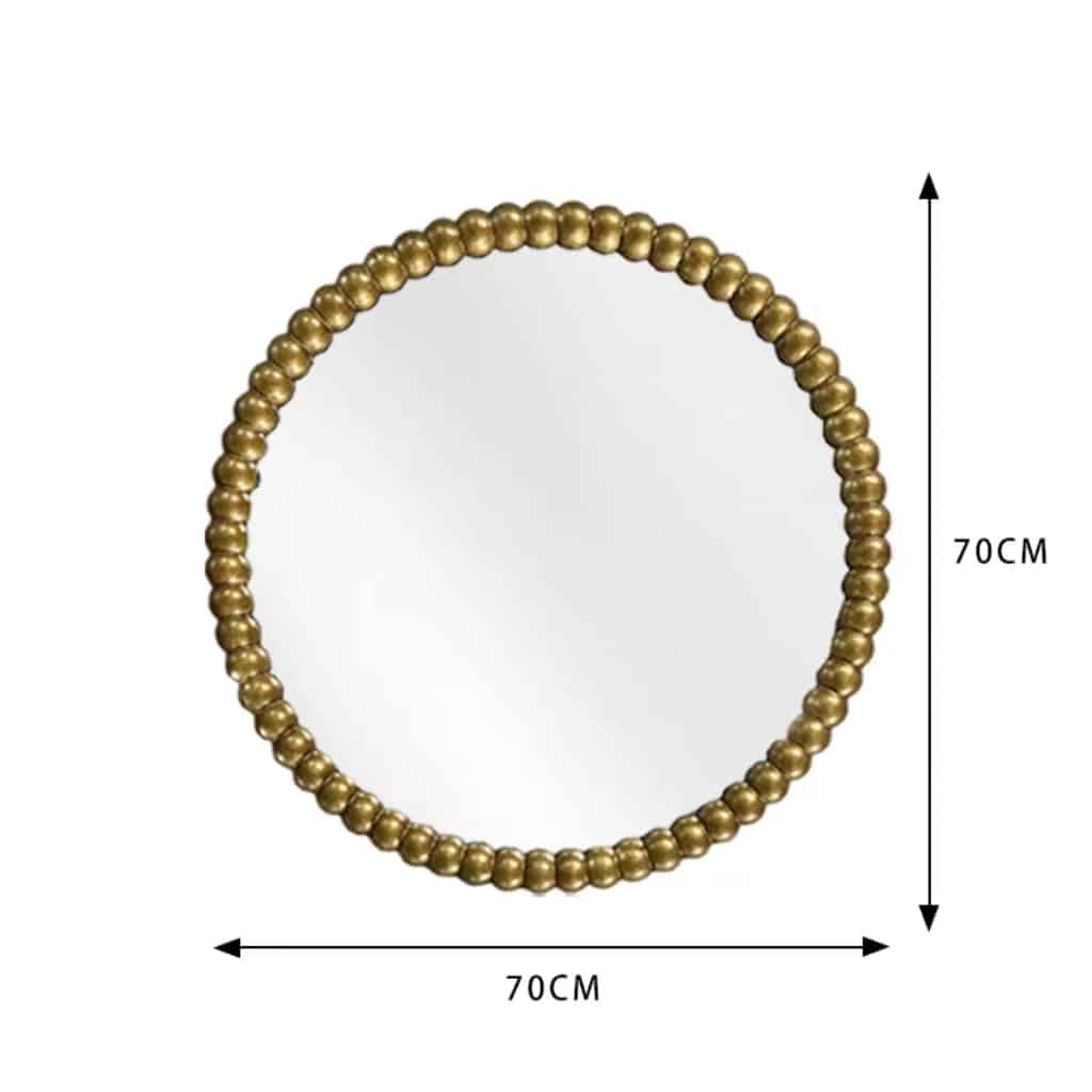 Railan Gold Beaded Sunburst Wall Mirror