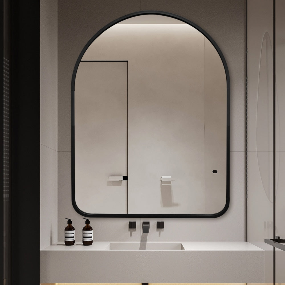 Riven Black Arched Wall Mirror