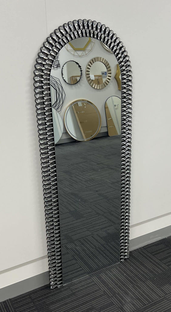 Riyo Silver Diamond Arch Wall Mirror