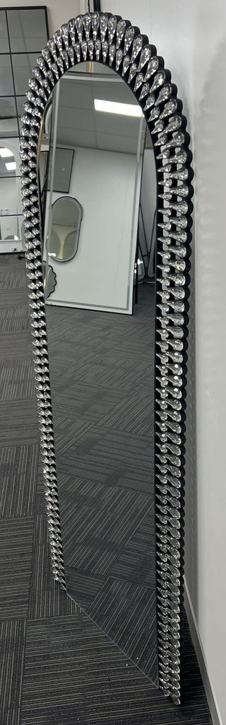 Riyo Silver Diamond Arch Wall Mirror