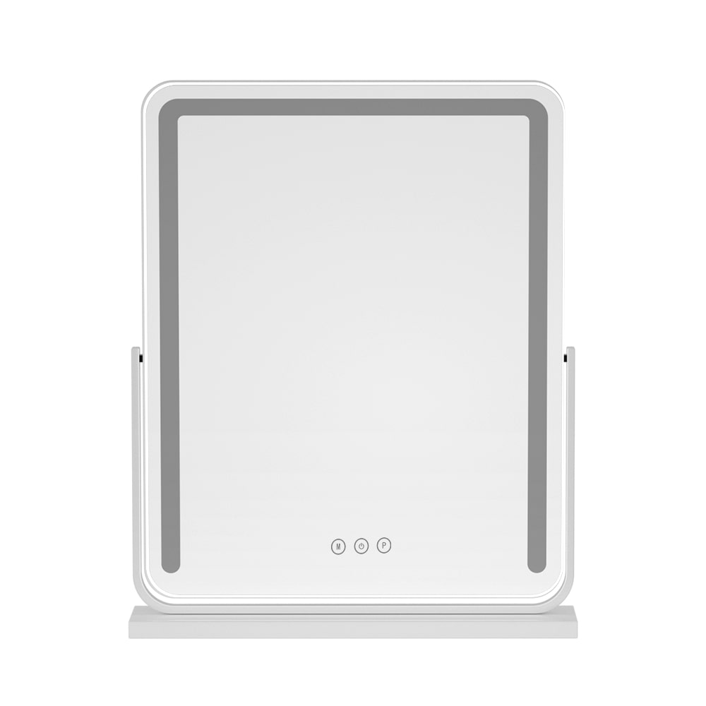 Rotating LED Strip Tabletop Makeup Mirror