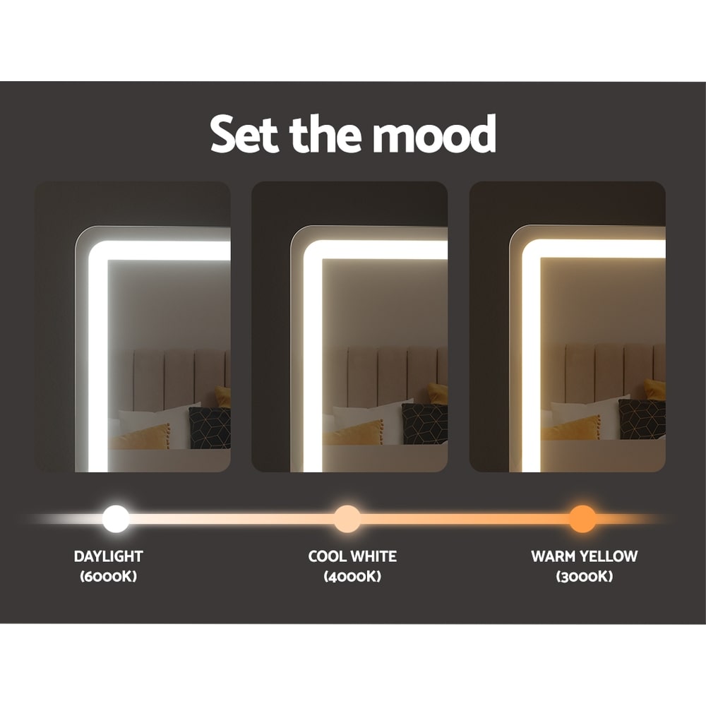 Rotating LED Strip Tabletop Makeup Mirror
