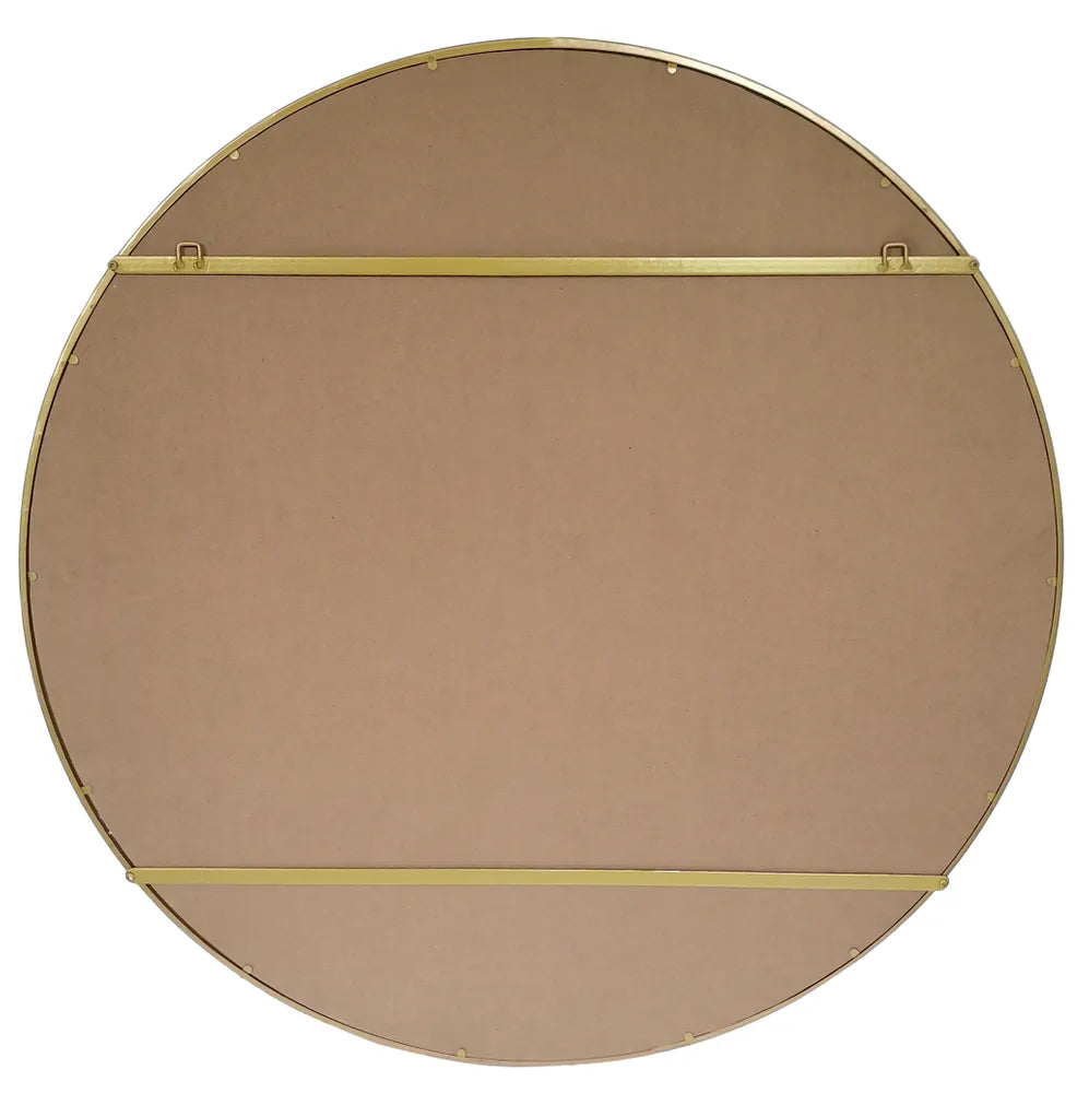 Rozala Gold Round Panel Wall Mirror