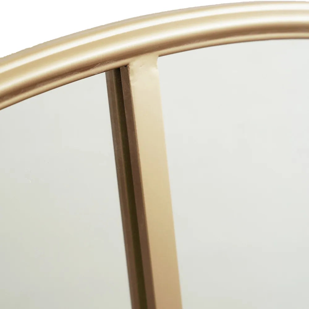 Rozala Gold Round Panel Wall Mirror