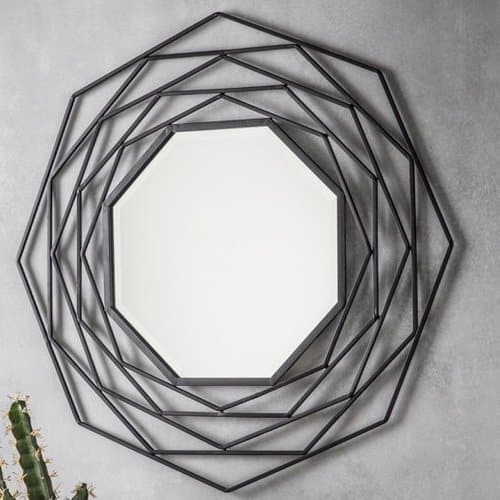 Ryland Black Steel Octagon Wall Mirror