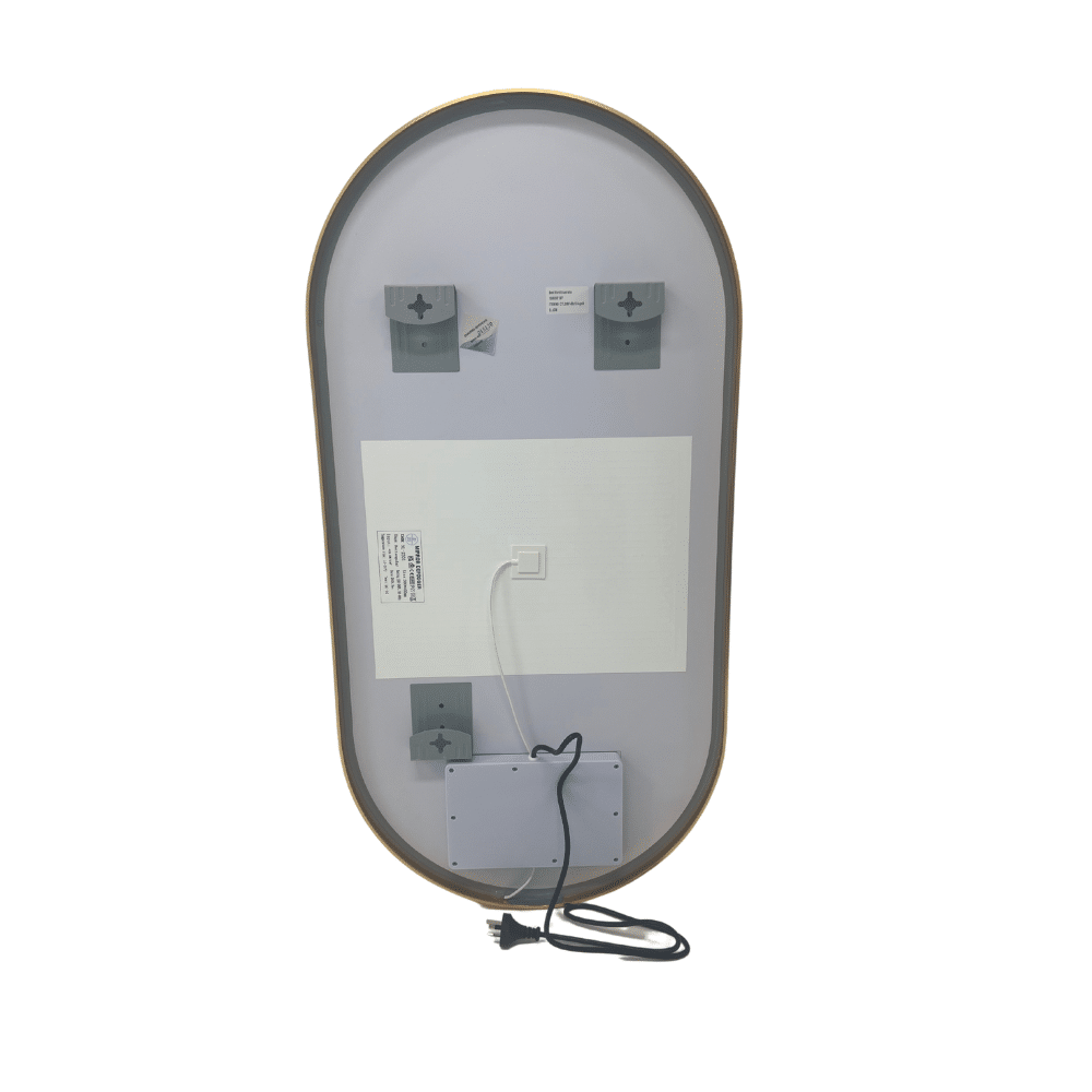 Samael Gold Framed Oval LED Mirror