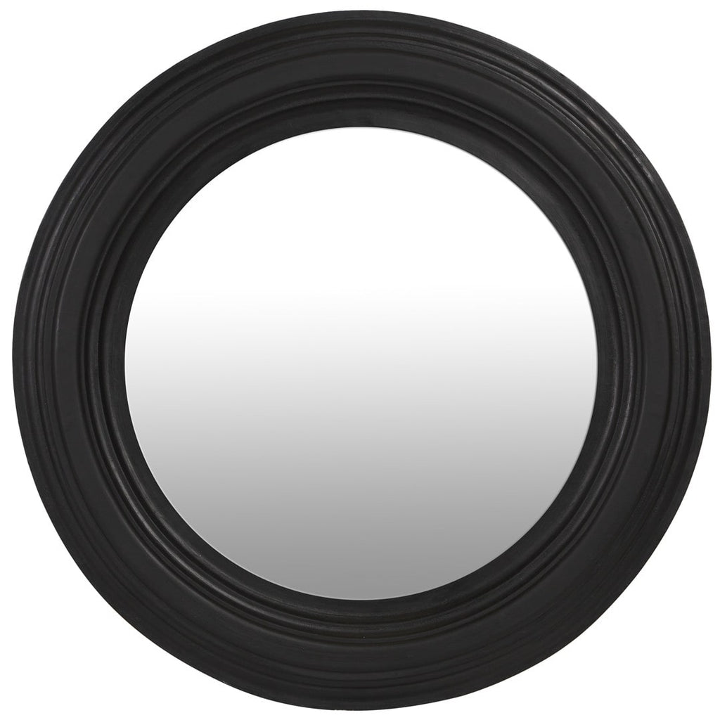 Samantha Black Round Mirror