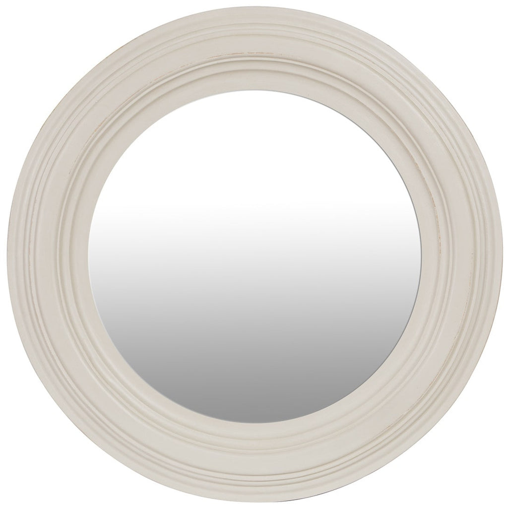 Samantha White Round Mirror