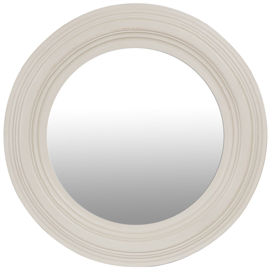 Samantha White Round Mirror