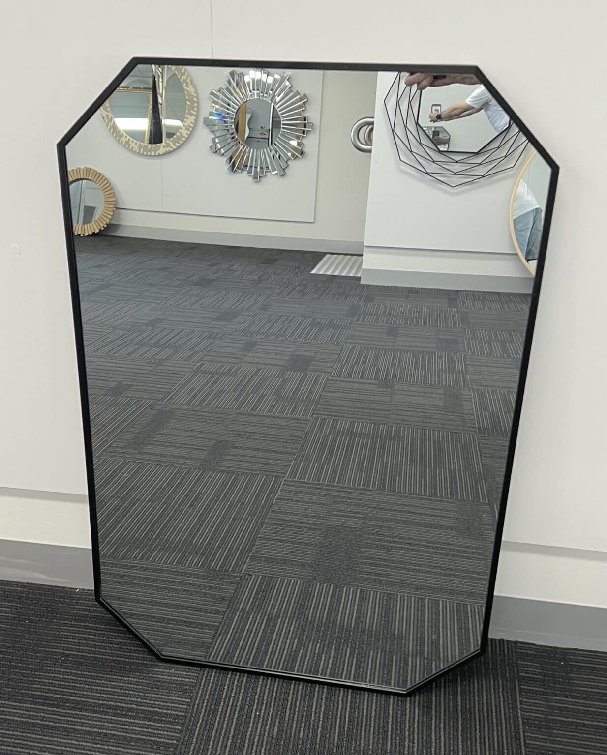Shayna Black Octagon Rectangle Mirror