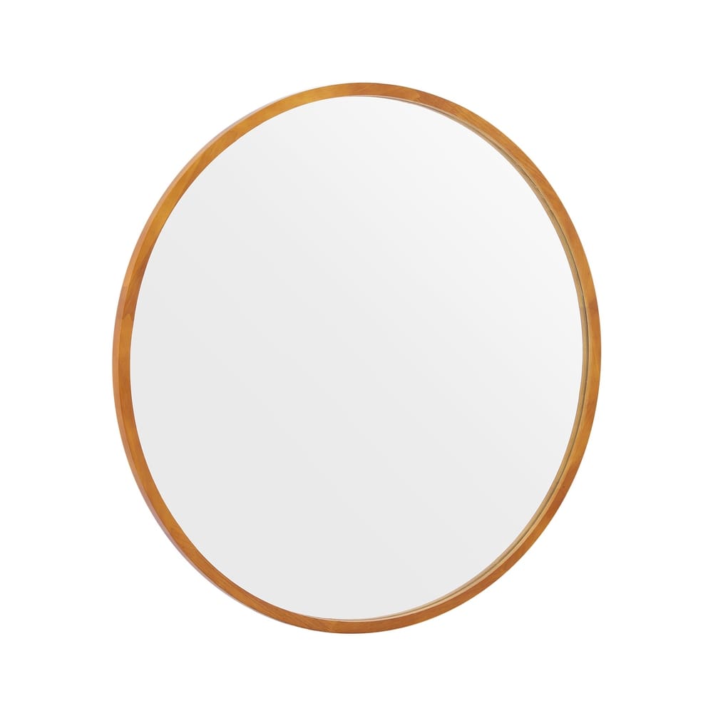 Solace Round Wooden Wall Mirror