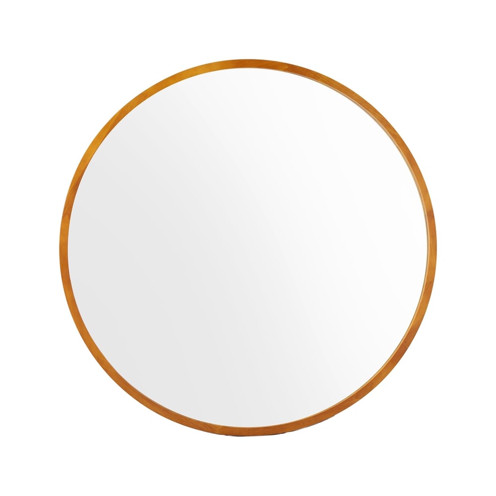 Solace Round Wooden Wall Mirror