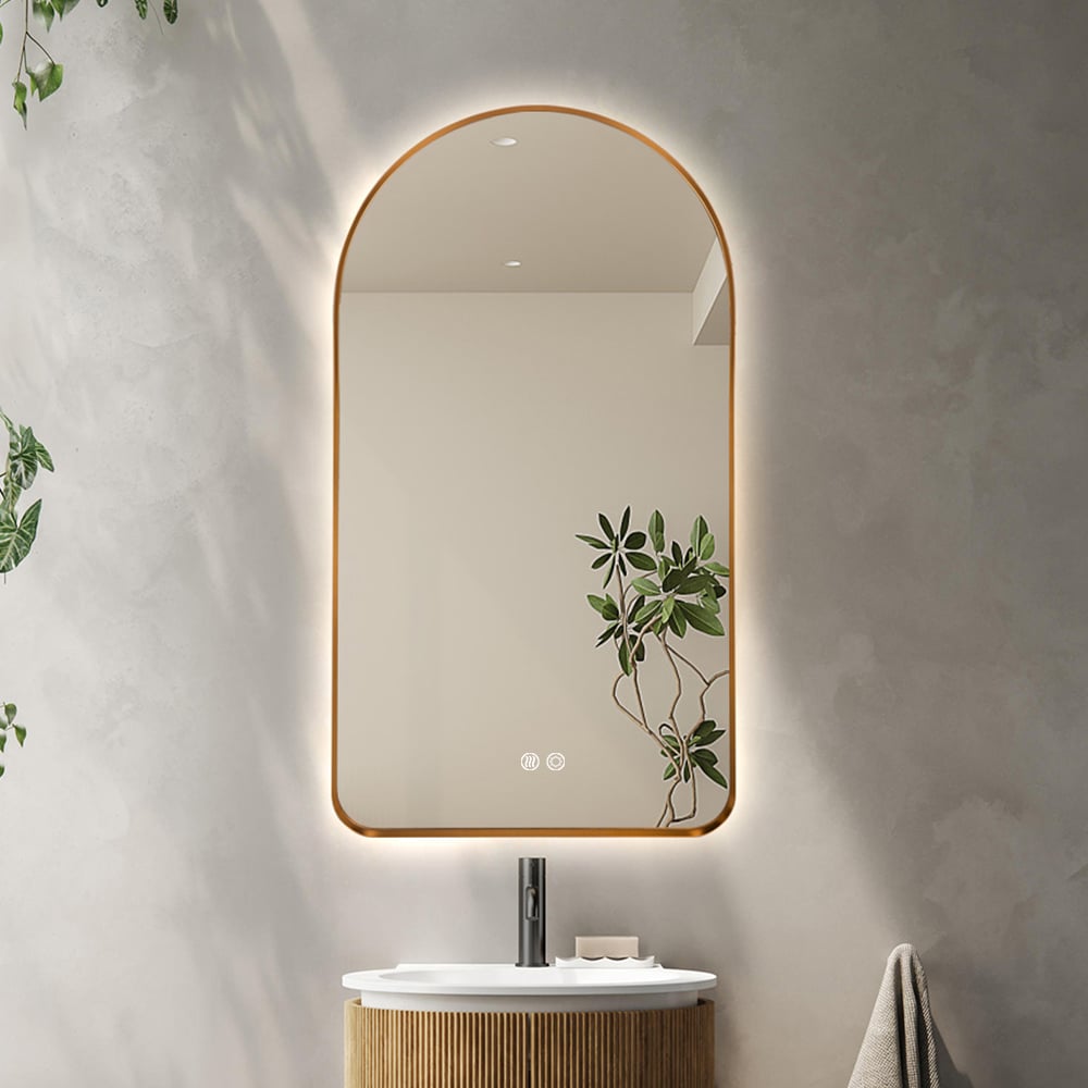 Solina Gold Arched LED Wall Mirror