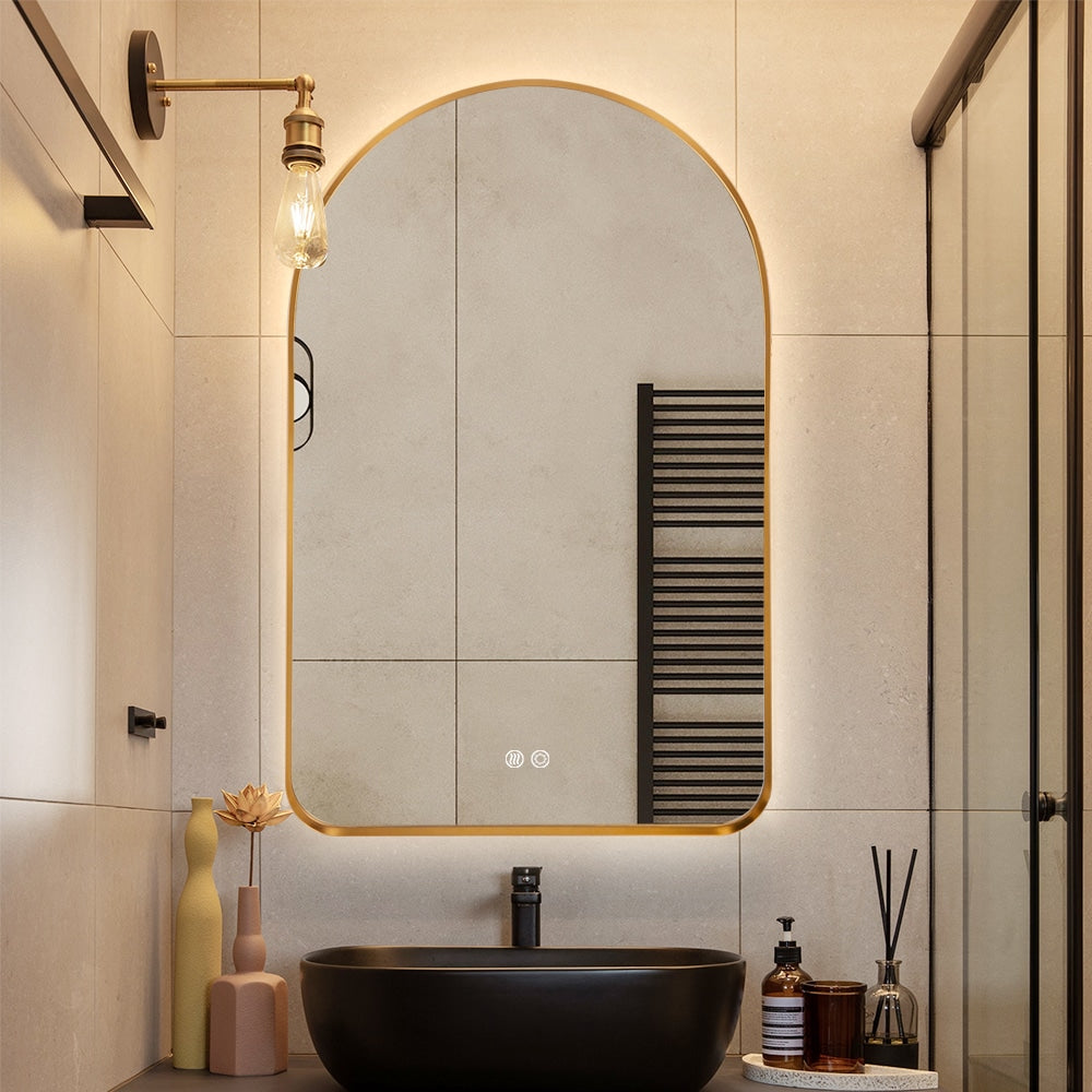 Solina Gold Arched LED Wall Mirror