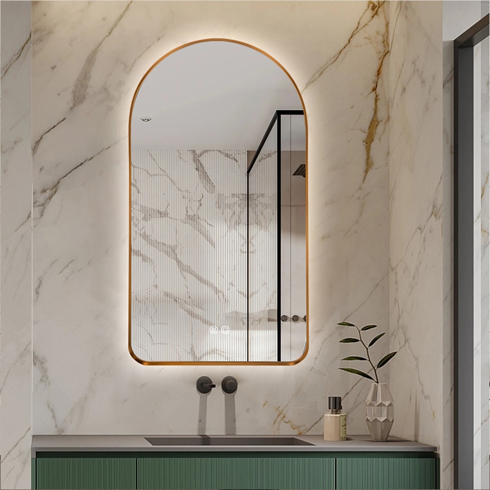 Solina Gold Arched LED Wall Mirror