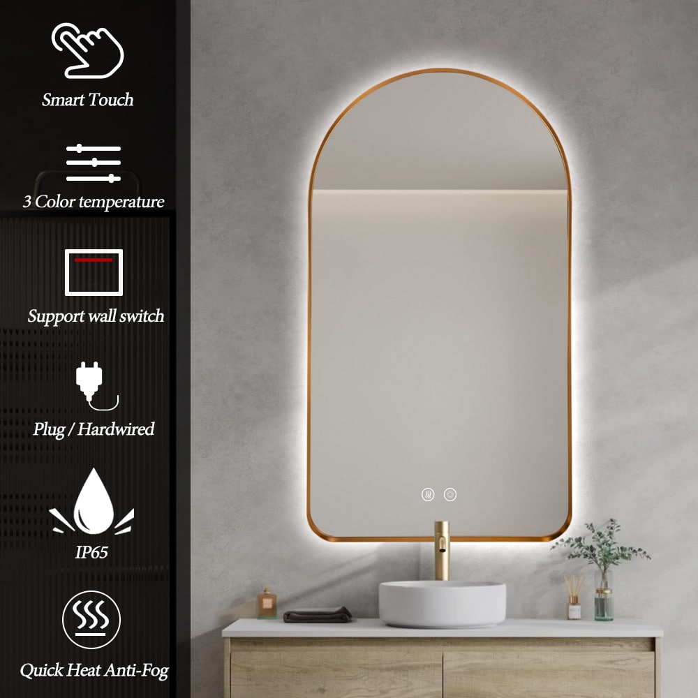Solina Gold Arched LED Wall Mirror