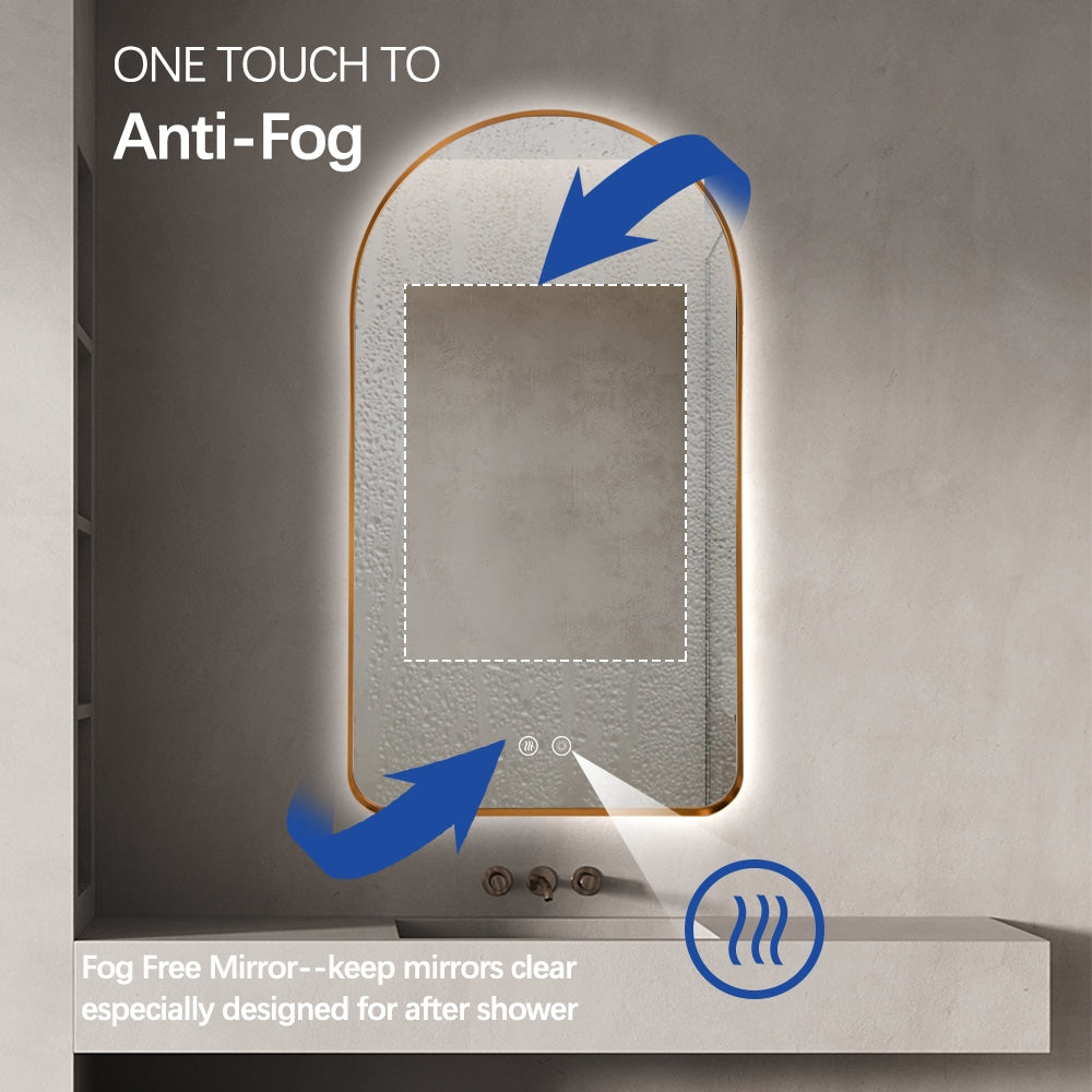 Solina Gold Arched LED Wall Mirror