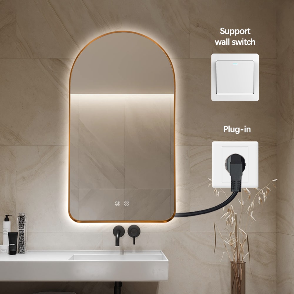 Solina Gold Arched LED Wall Mirror