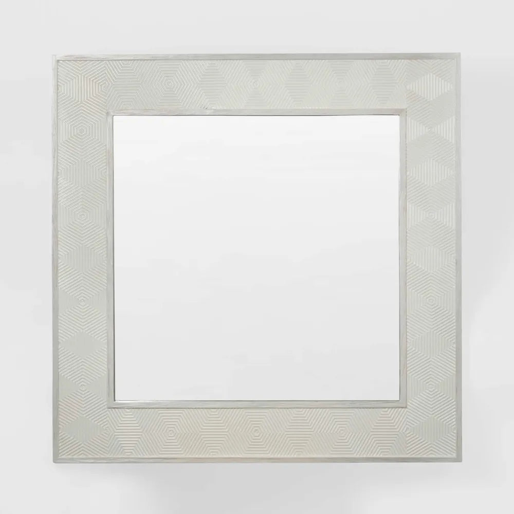 Sonia Square White Wall Mirror – Mirrors Direct