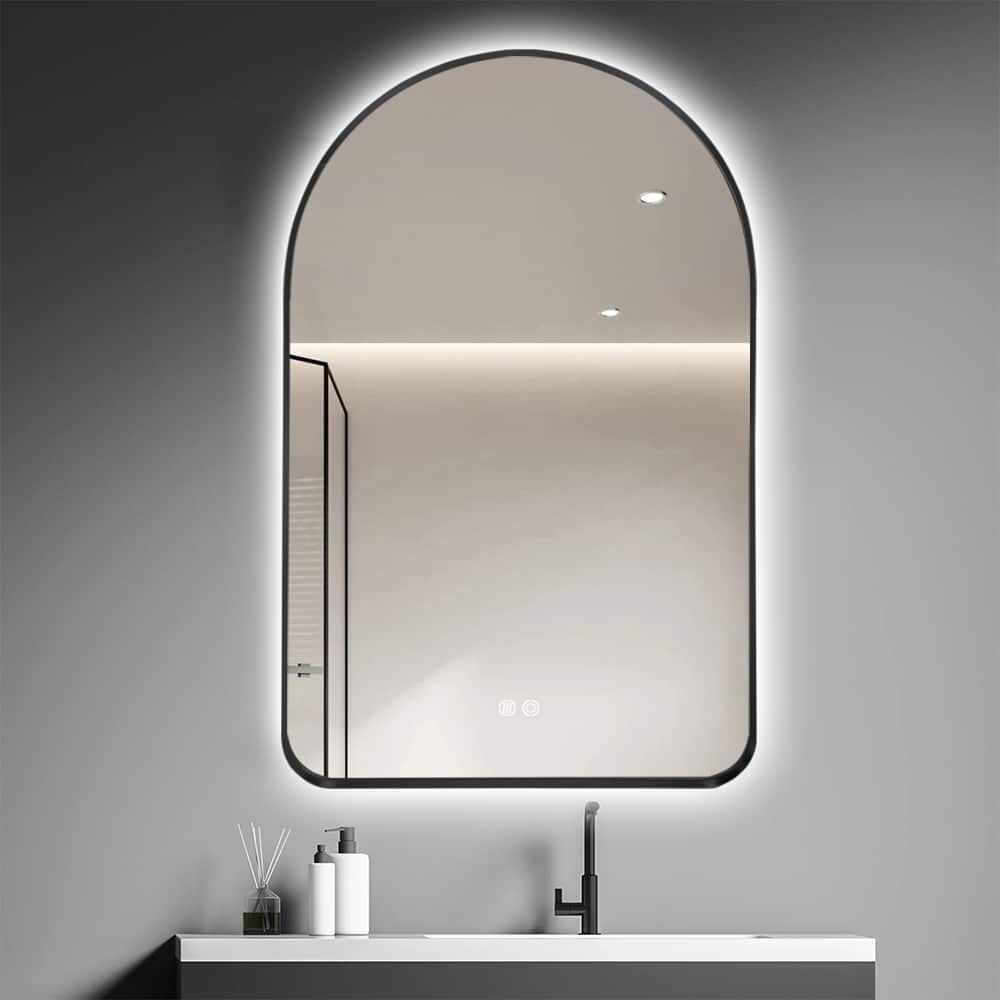 Sylvan Black Arched LED Wall Mirror