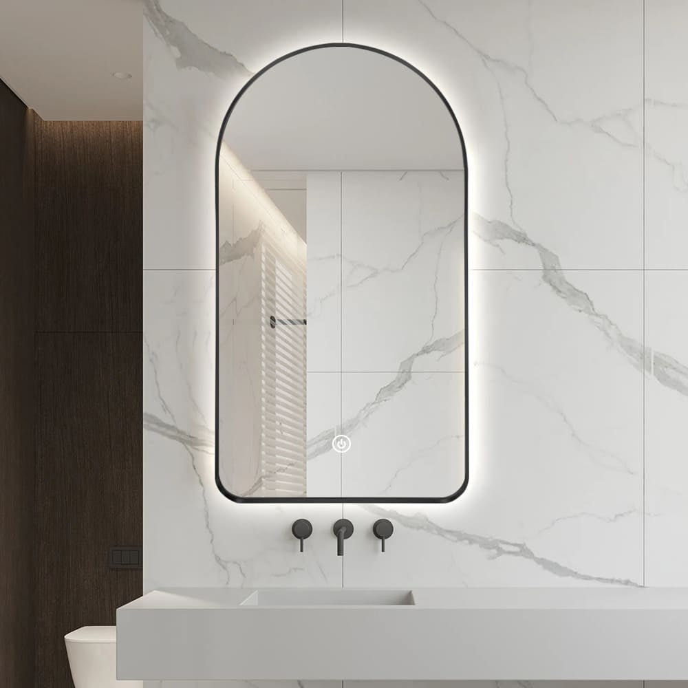 Sylvan Black Arched LED Wall Mirror