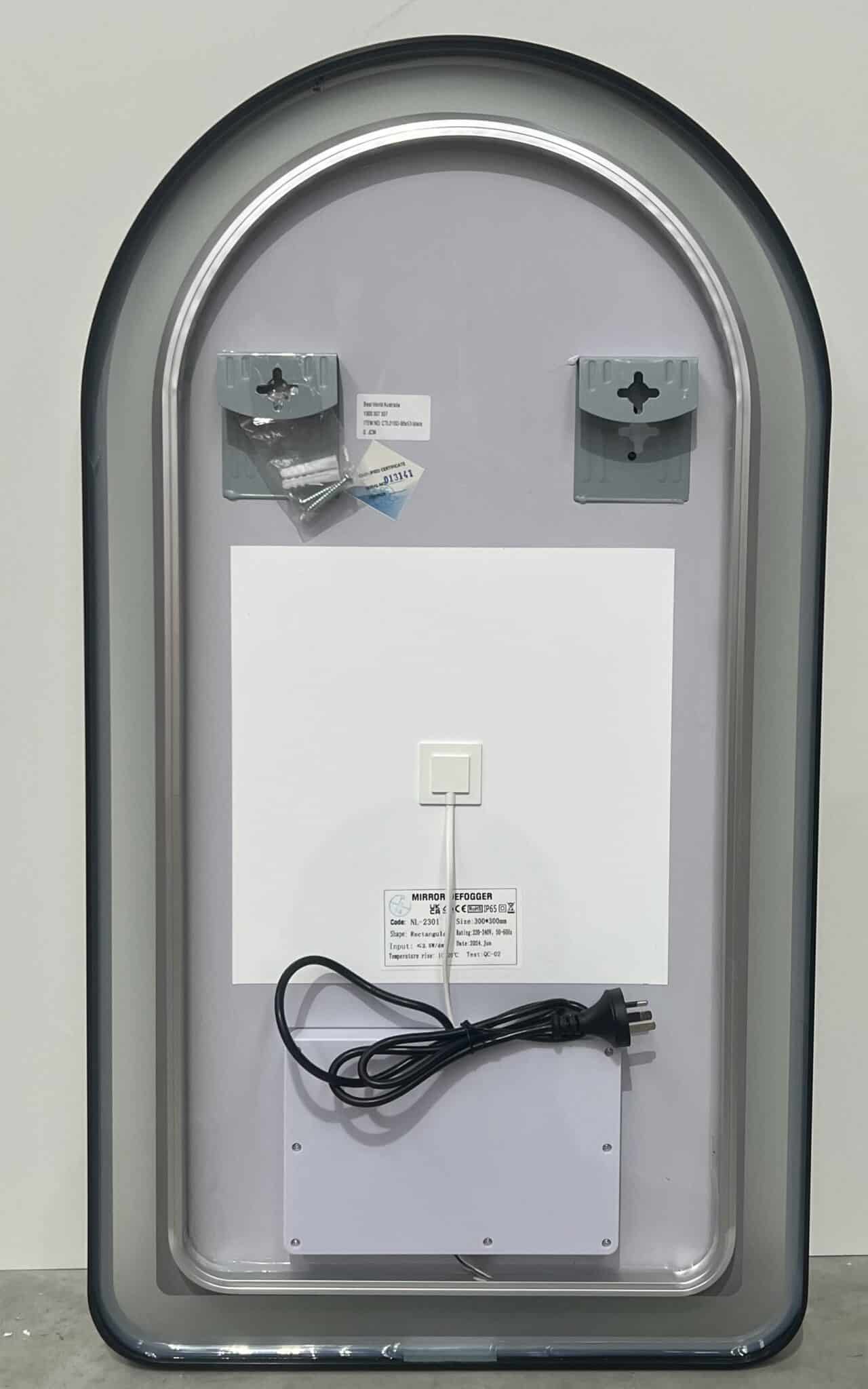 Talon Arched LED Black Frame Mirror