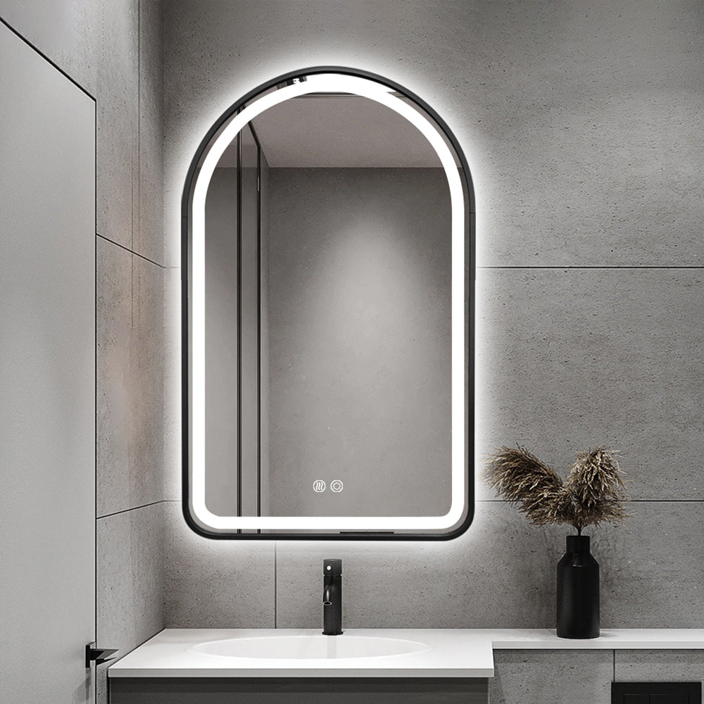 Talon Arched LED Black Frame Mirror