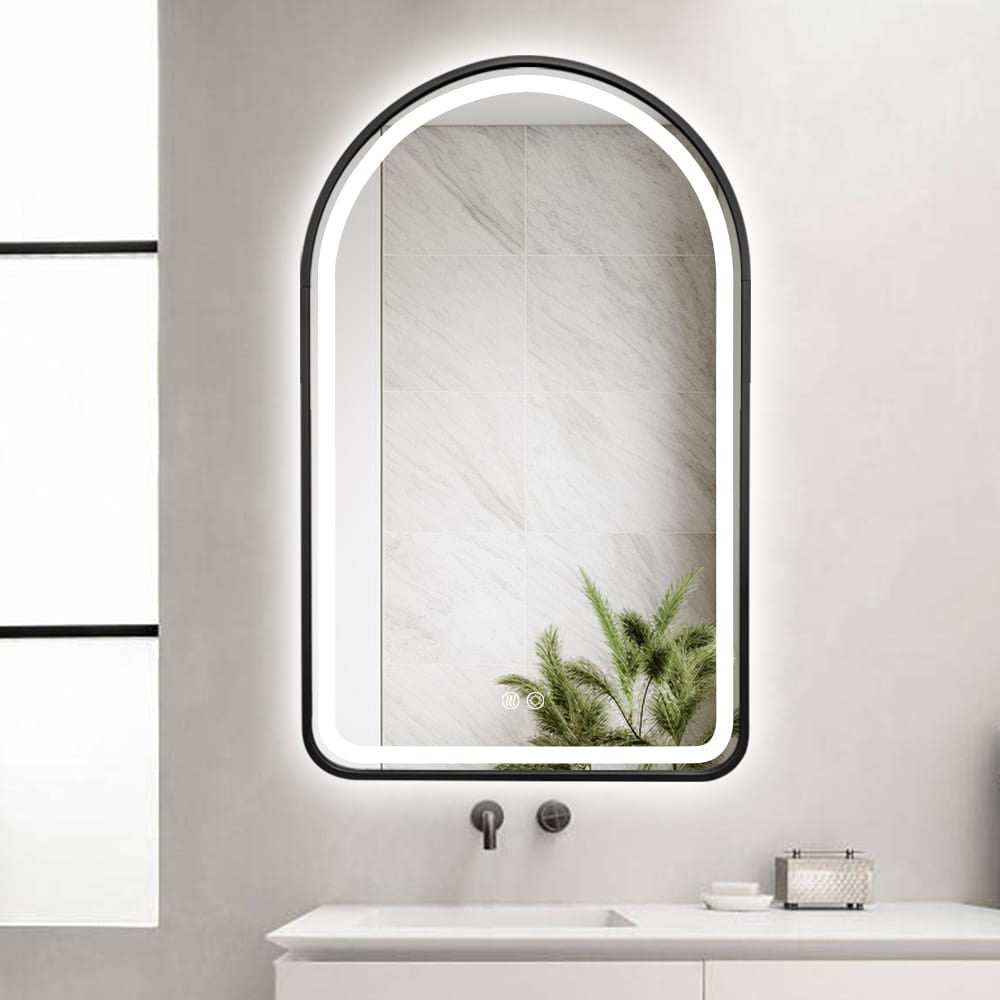 Talon Arched LED Black Frame Mirror