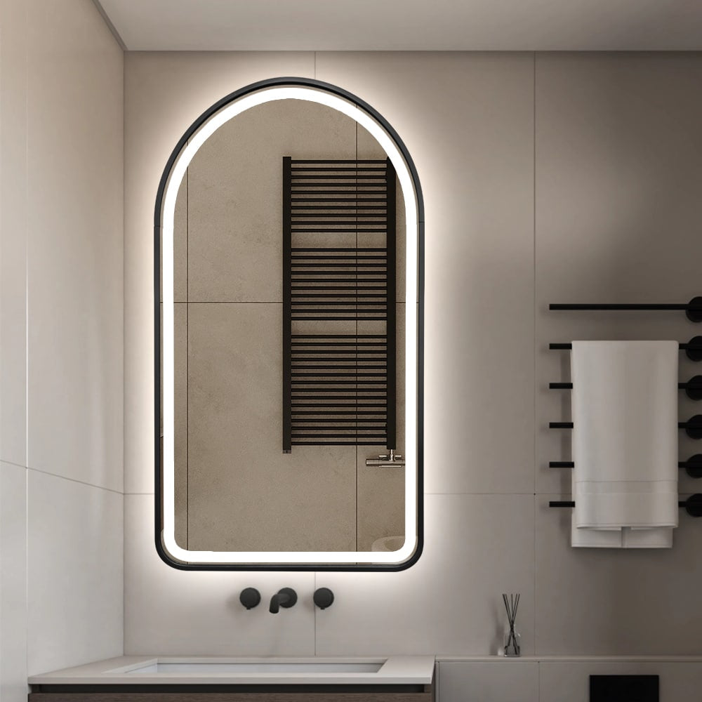 Talon Arched LED Black Frame Mirror