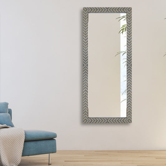 Tybalt Brown Zebra Fishbone Mirror
